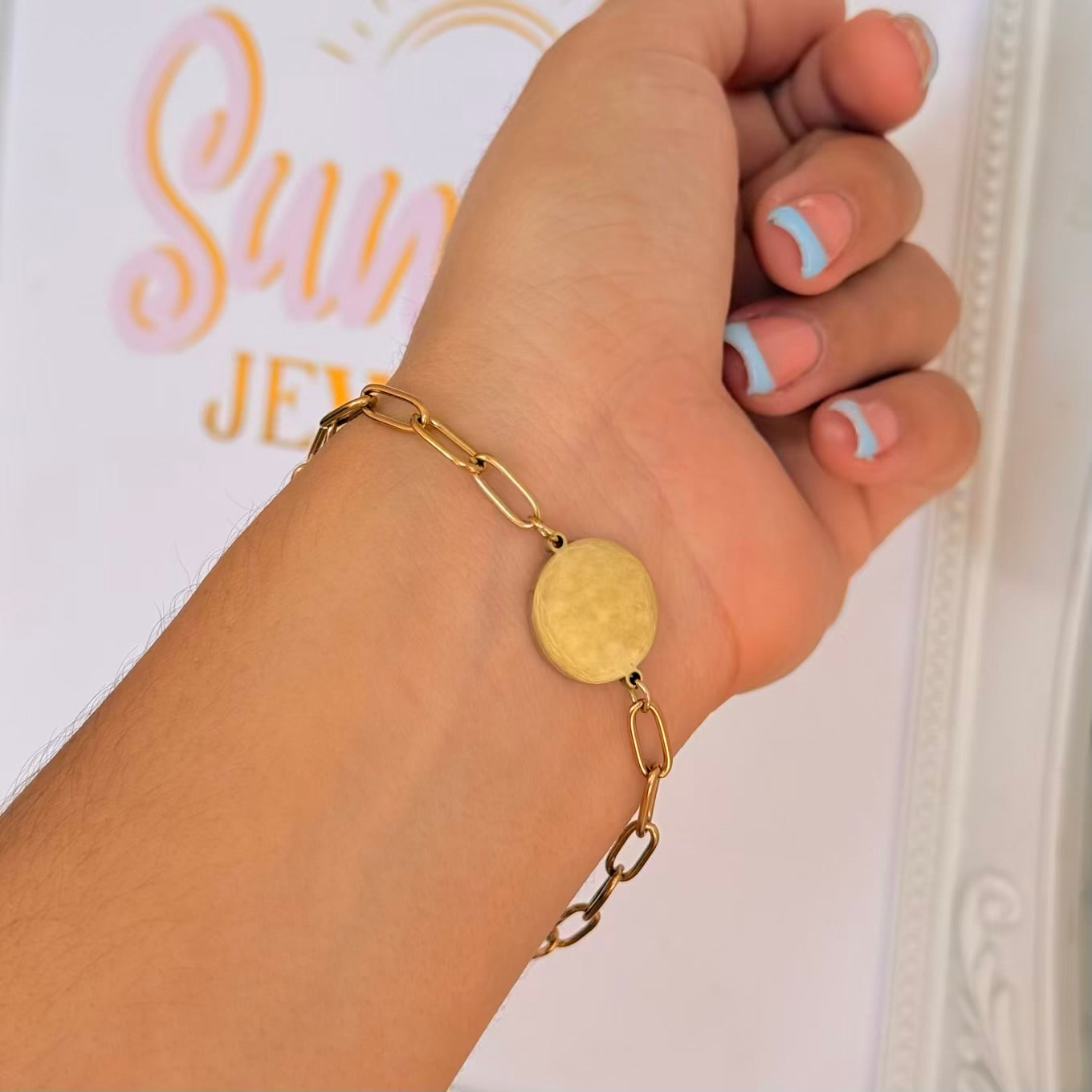 Pulsera eslabón grabados
