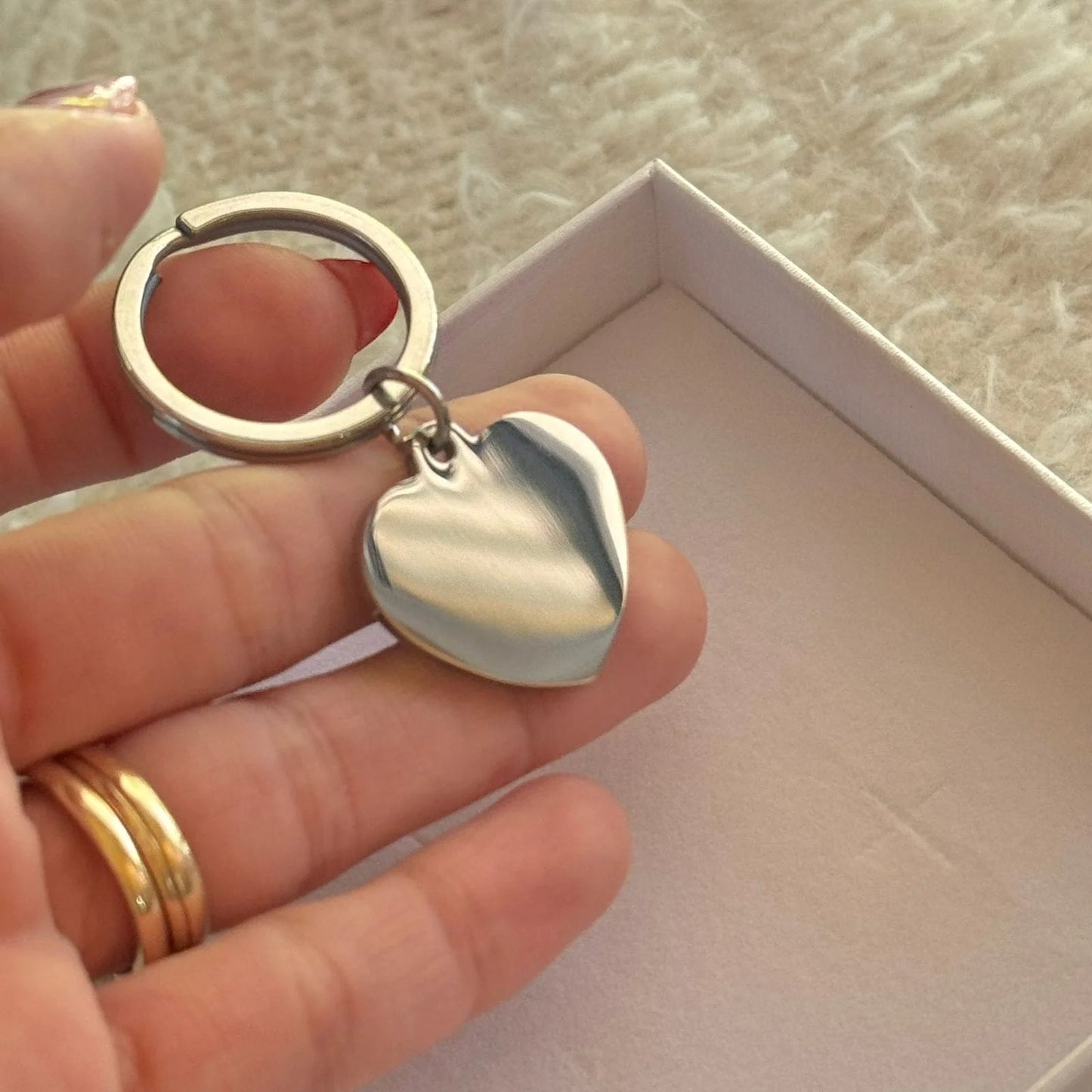 Llavero corazón plateado
