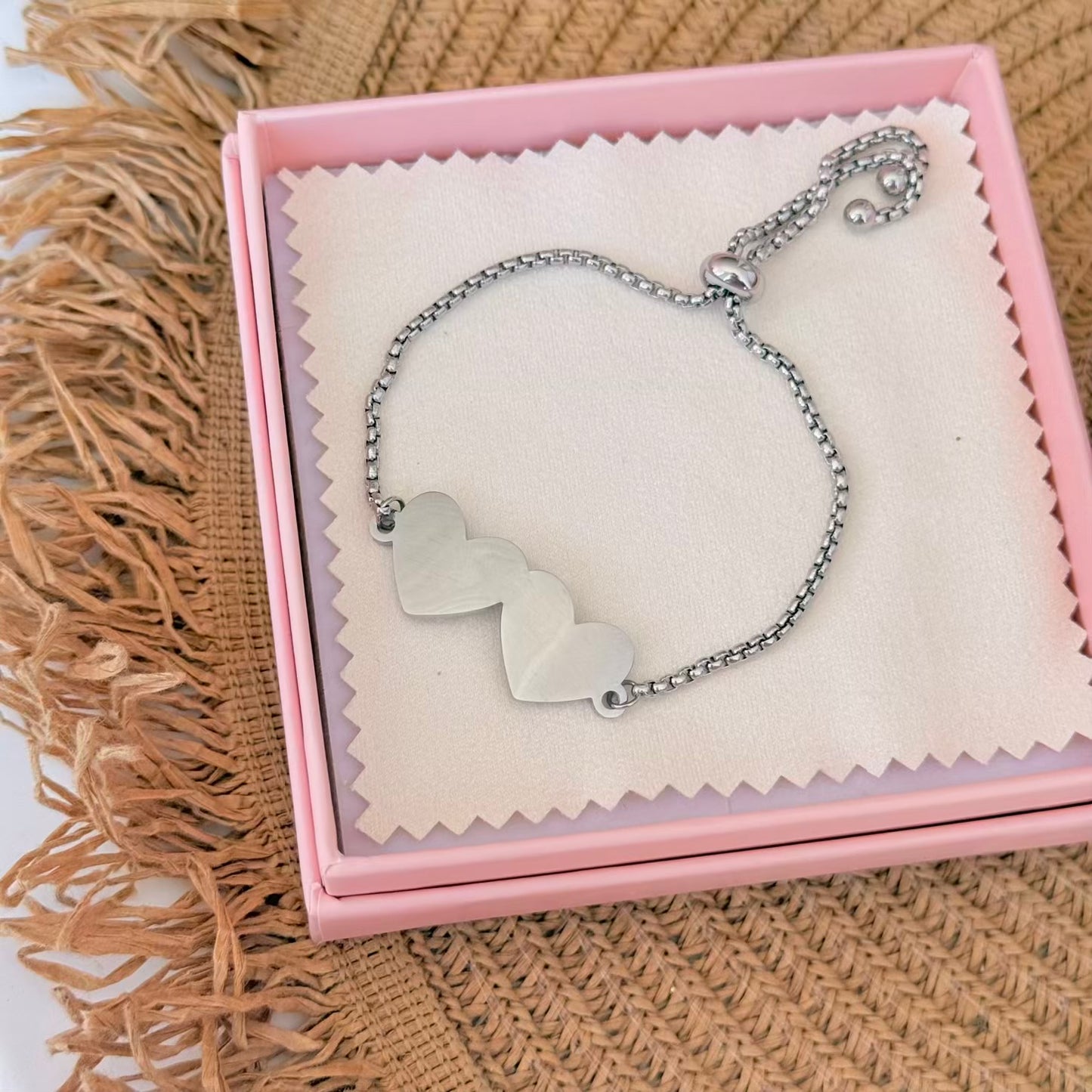 Pulsera corazón doble