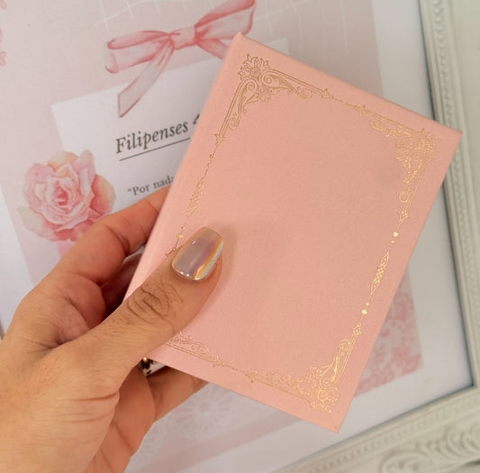 Set plateado de corazon (estuche libro)