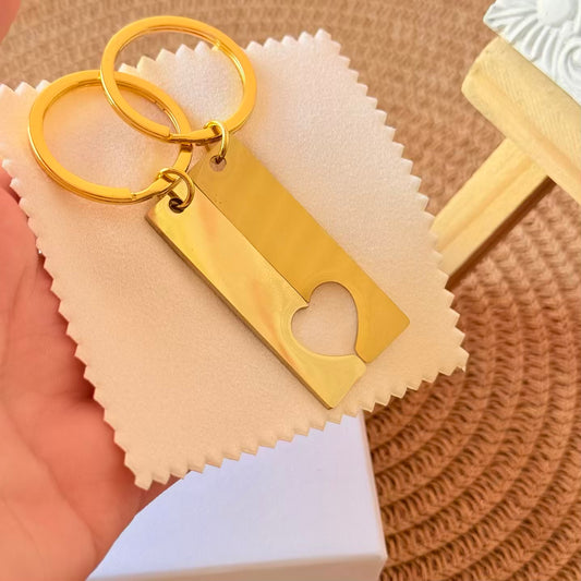 Llavero para compartir rectangular (corazón)