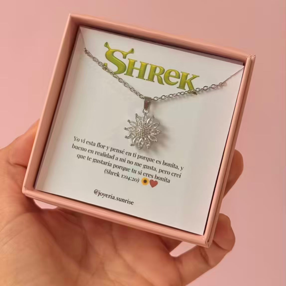 Cadena de girasol plateada