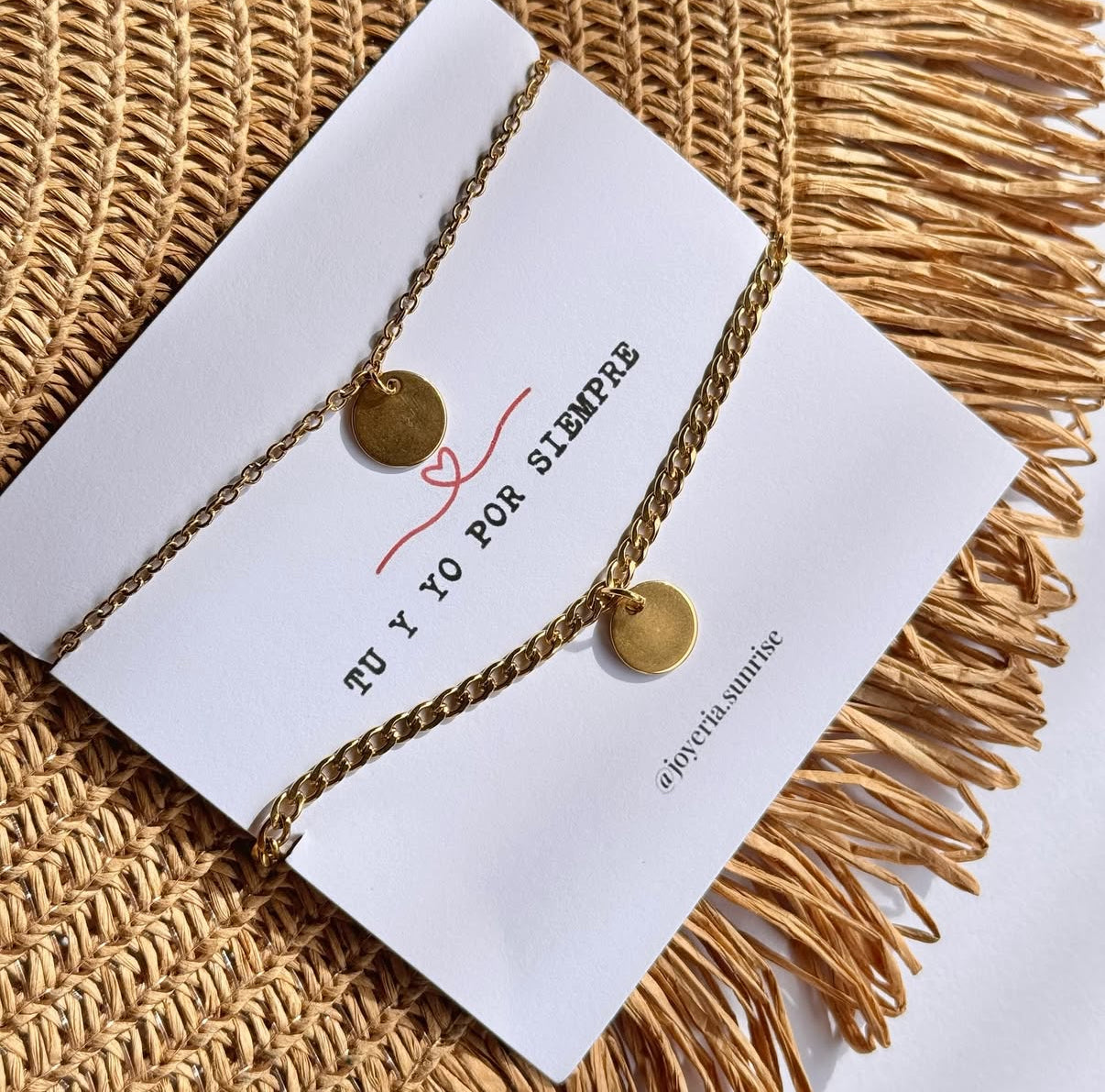 Pulseras para compartir de inicial