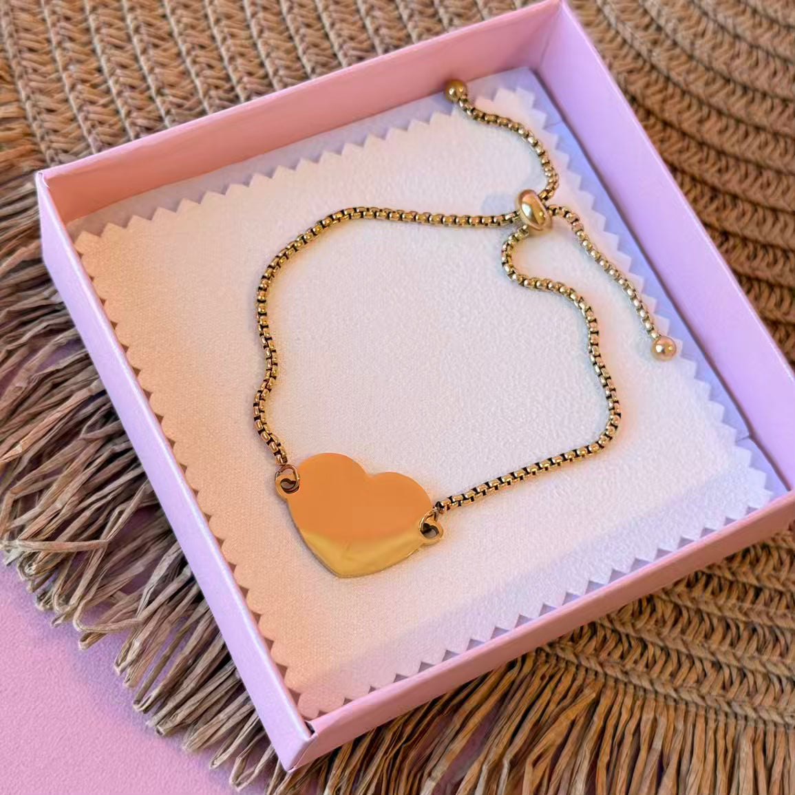 Pulsera de corazón ajustable (grabados)