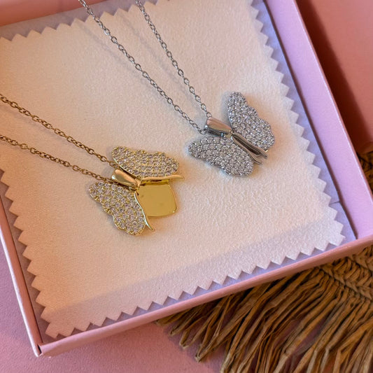 Cadena mariposa grabados