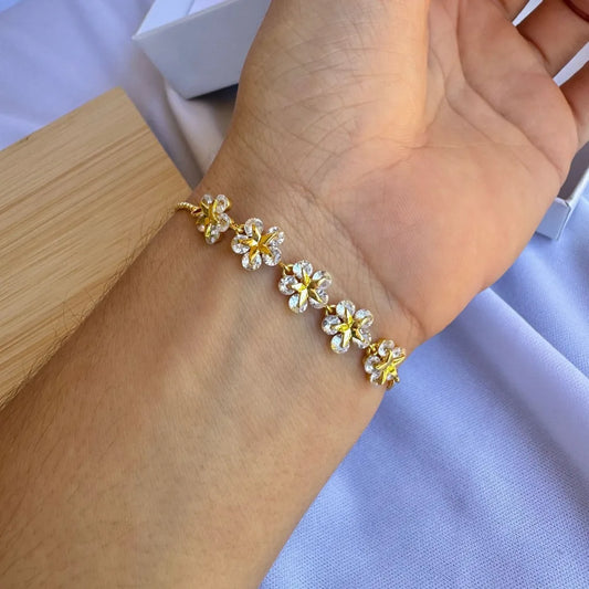 Pulsera flores ajustable