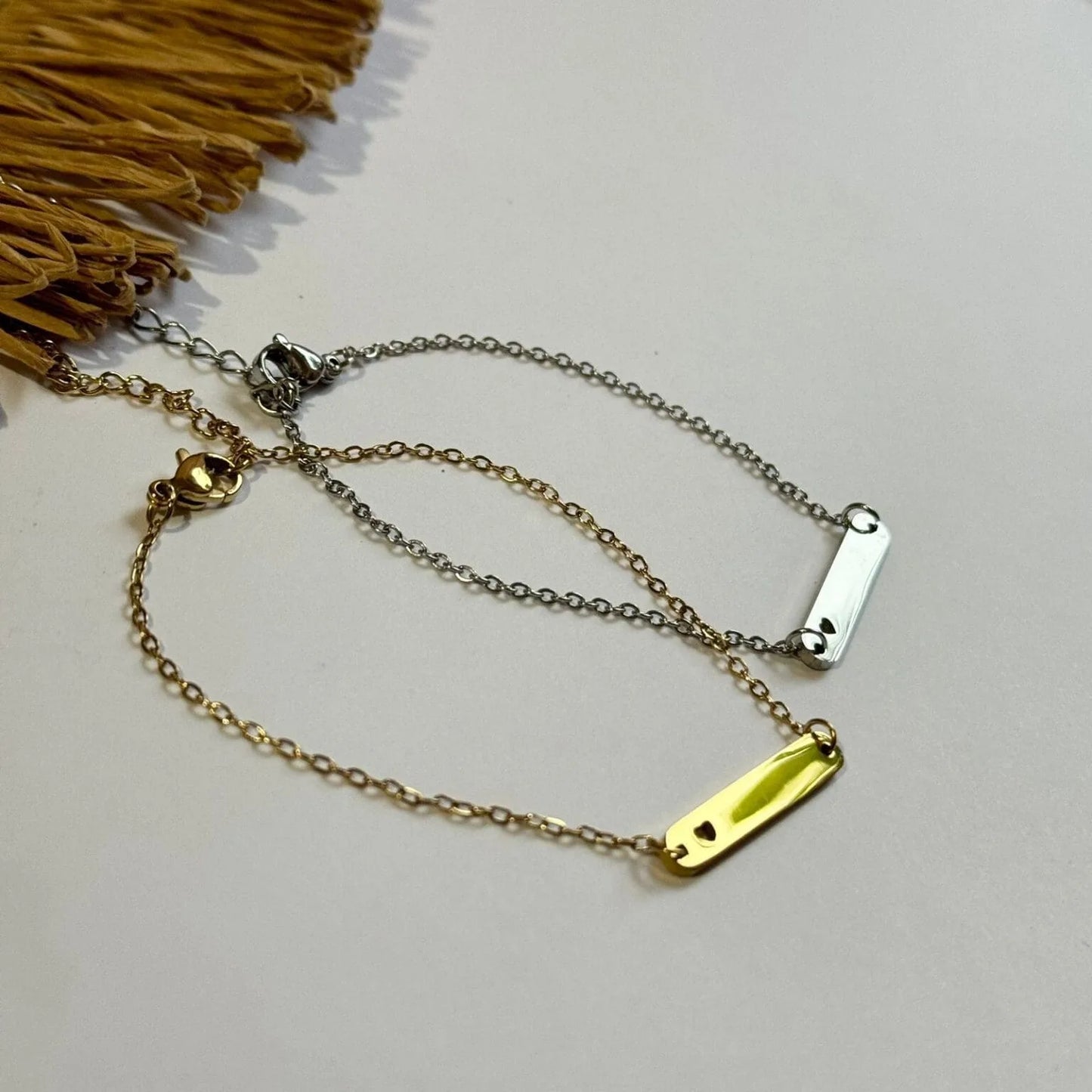 Pulseras fecha/nombre grabados