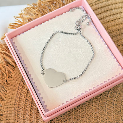 Pulsera ajustable de corazón