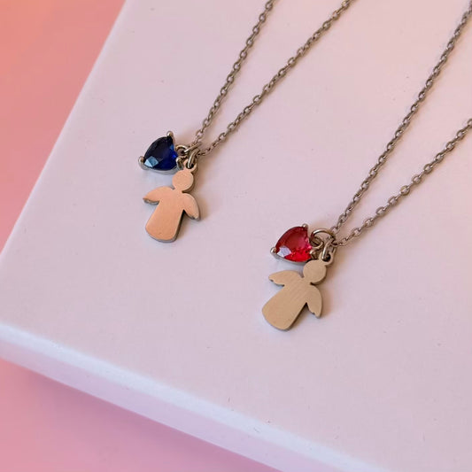 Cadena de angelito plateada