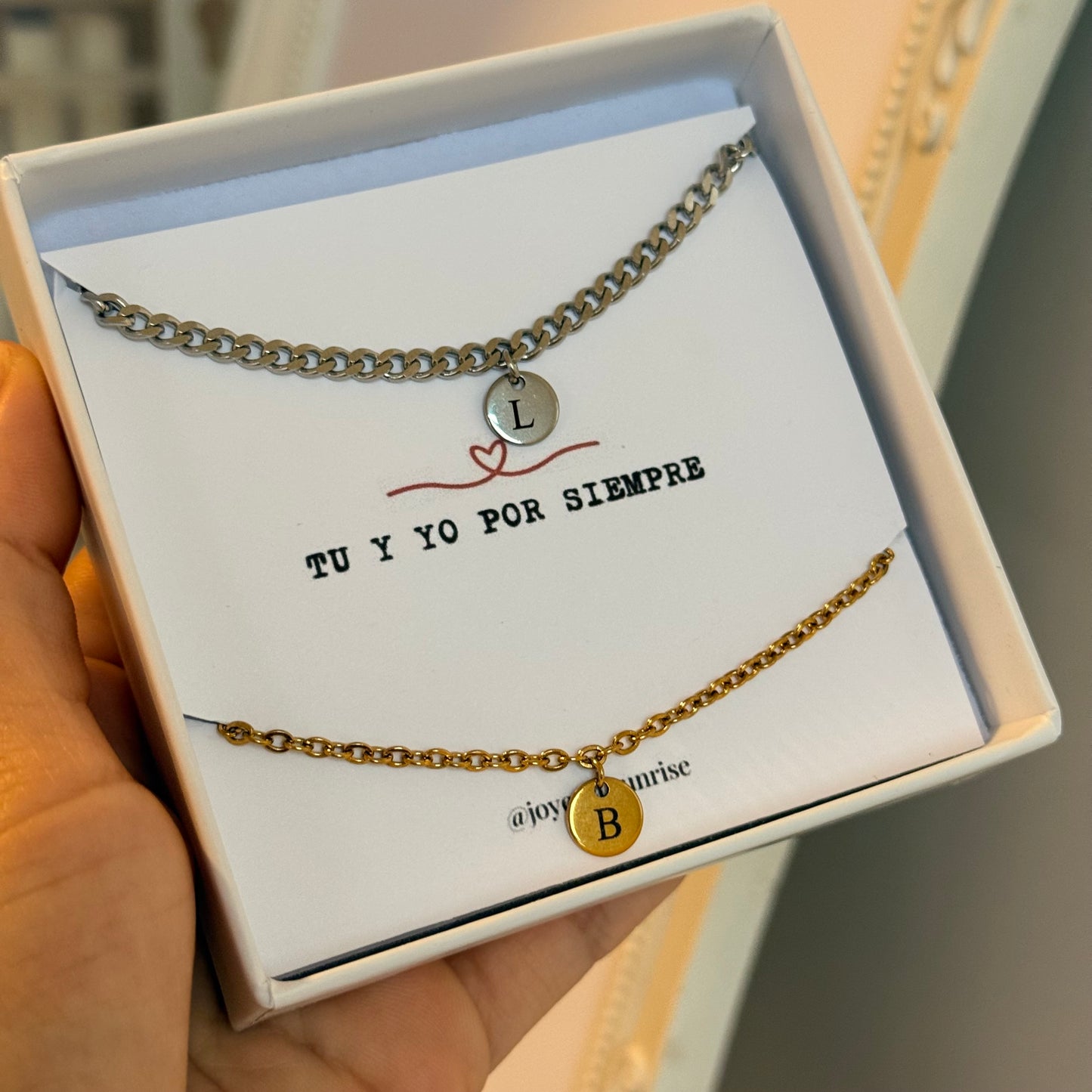 Pulseras para compartir de inicial