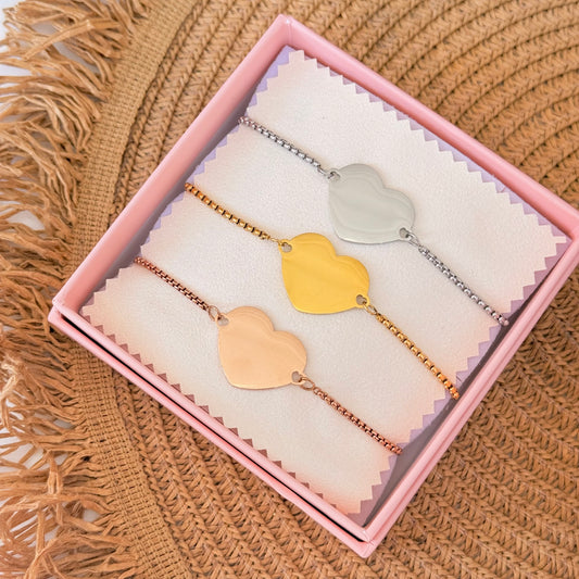 Pulsera ajustable de corazón