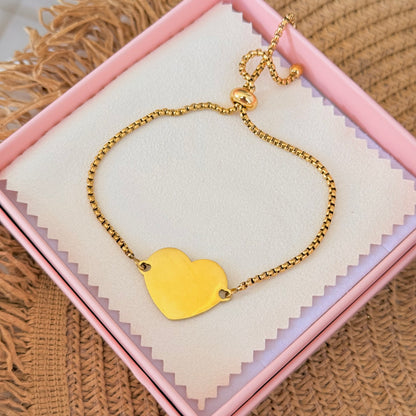 Pulsera ajustable de corazón