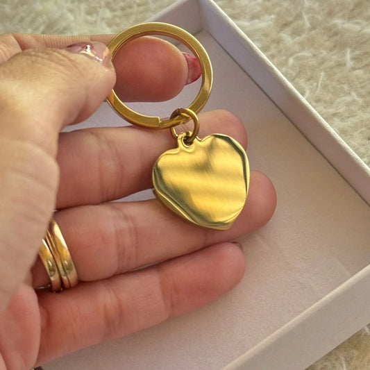 Llavero corazón dorado
