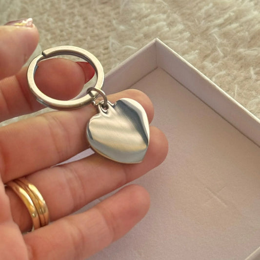 Llavero corazón plateado