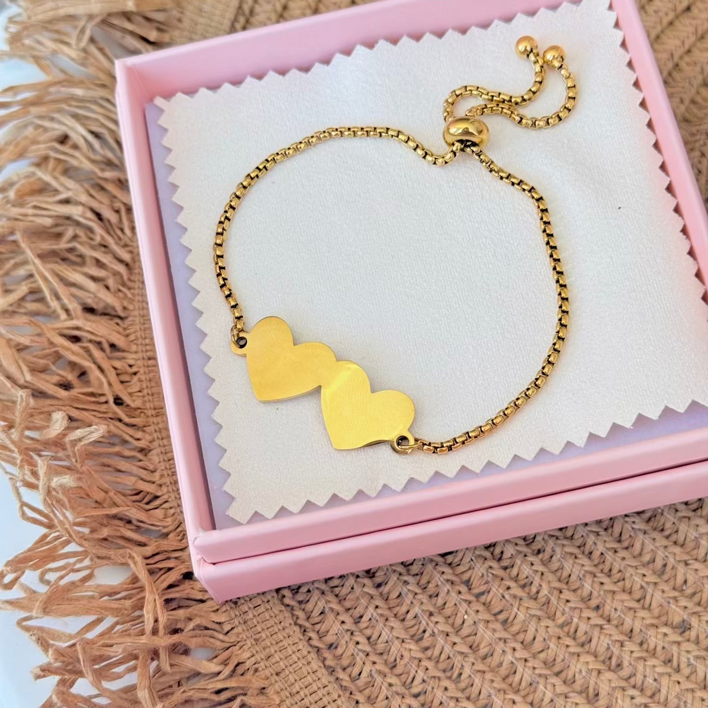 Pulsera corazón doble