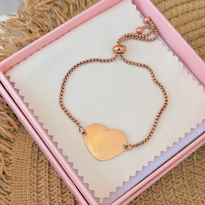 Pulsera ajustable de corazón