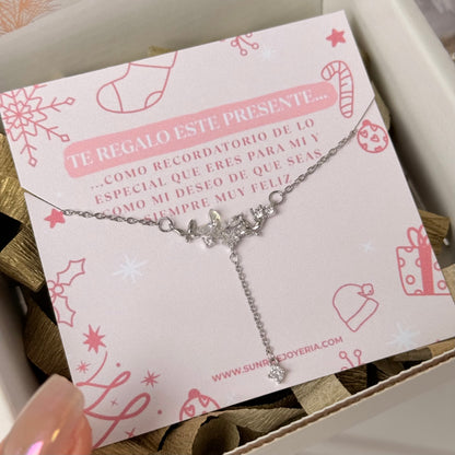 Cadena mariposas plateada