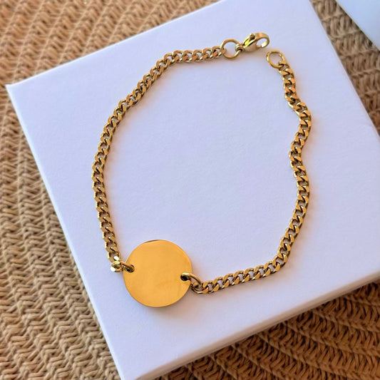 Pulsera de cadena semi-gruesa para fotograbado