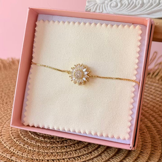 Pulsera de girasol giratorio