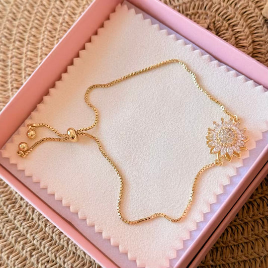 Pulsera de girasol giratorio