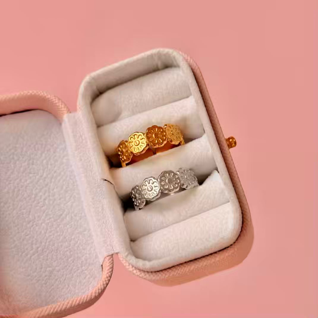 Anillo flores ajustable