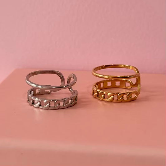 Anillo tipo cadena doble