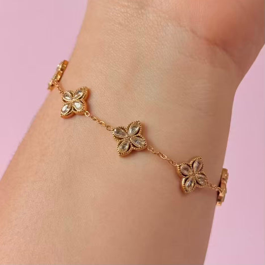 Pulsera de flores acero