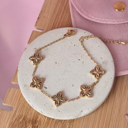 Pulsera de flores acero