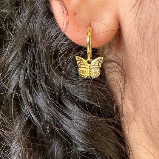 Aretes mariposa plata 925