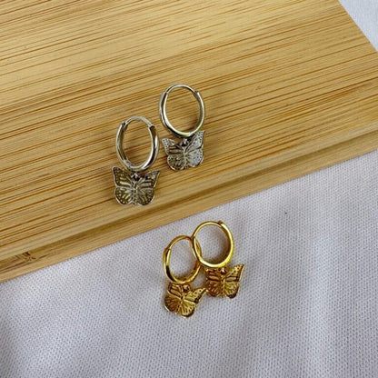 Aretes mariposa plata 925