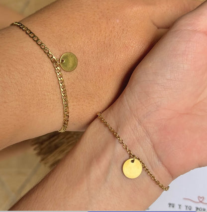 Pulseras para compartir de inicial