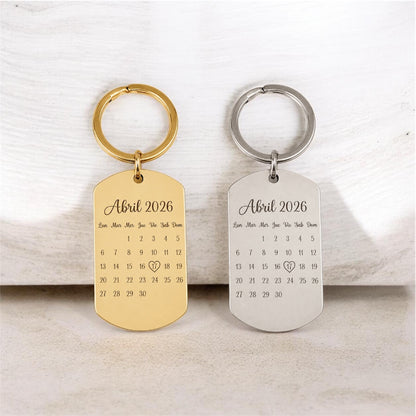 Llavero calendario rectangular