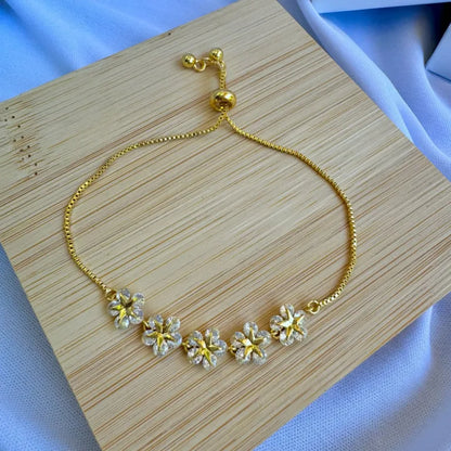 Pulsera flores ajustable