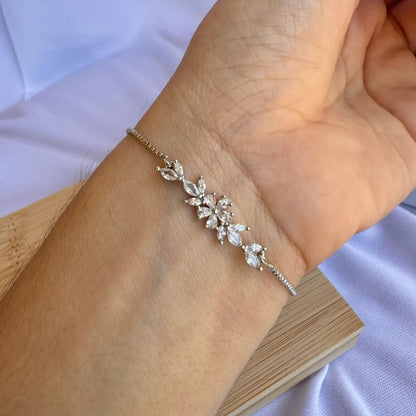Pulsera flores zirconias
