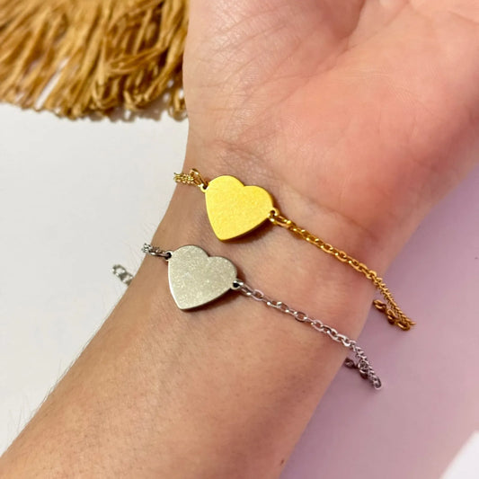 Pulseras de corazón (grabadas)