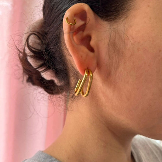 Argollas rectangulares semi abiertas