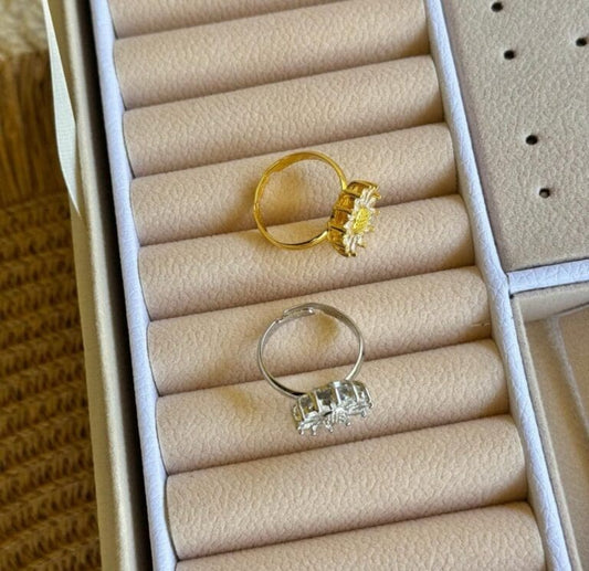 Anillo de girasol ajustable